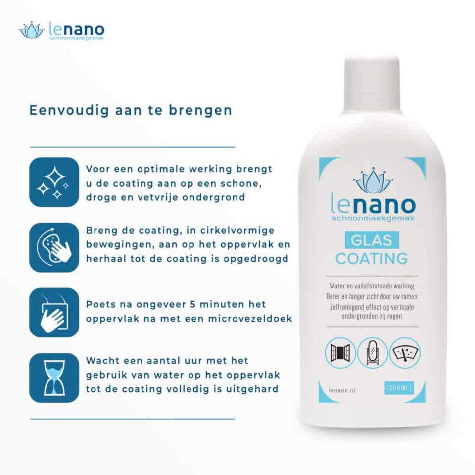 Lenano Glas coating Gebruiksaanwijzing